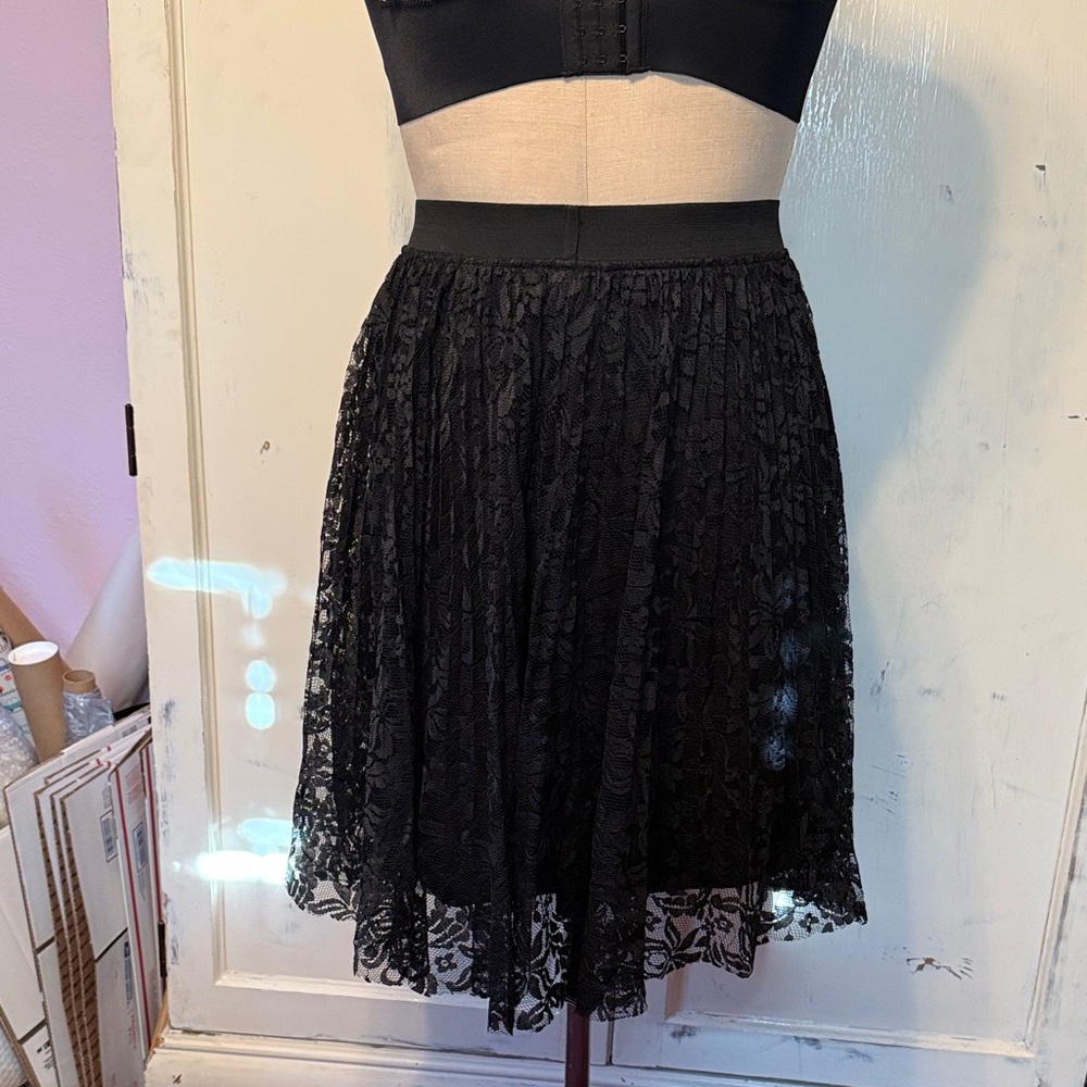 Lane Bryant Black Lace A-Line Skirt